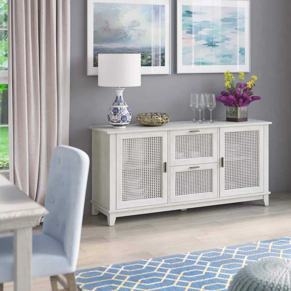 Fairfax Oak Cane Weave Hinged Door Sideboard