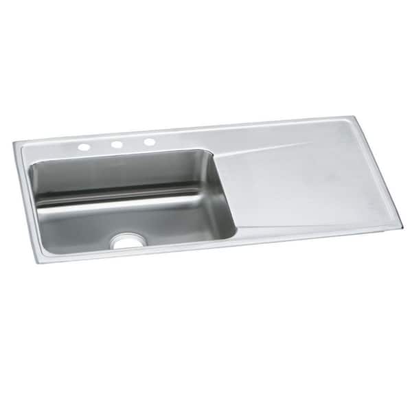 Lustertone Classic 43 in. Drop-in Single Bowl 18 Gauge Stainless Steel Kitchen Sink