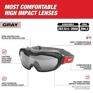 Gray Non-Vented Dual Coat Len's Goggle