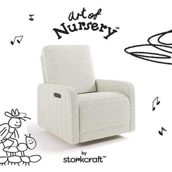 Storkcraft Kyoto Ivory Boucle Deluxe Extra-Wide Nursery Power
