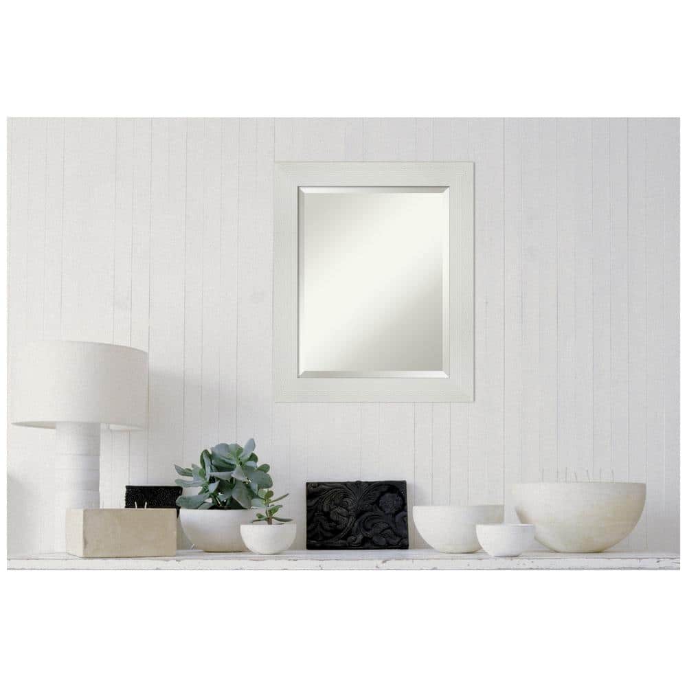 Mosaic White Polystyrene Framed Rectangular Bathroom Vanity Mirror