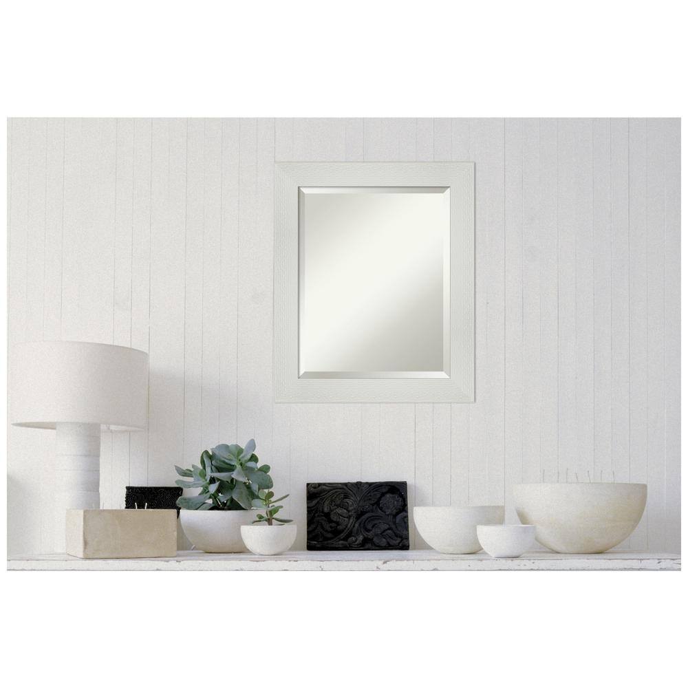 Mosaic White Polystyrene Framed Rectangular Bathroom Vanity Mirror
