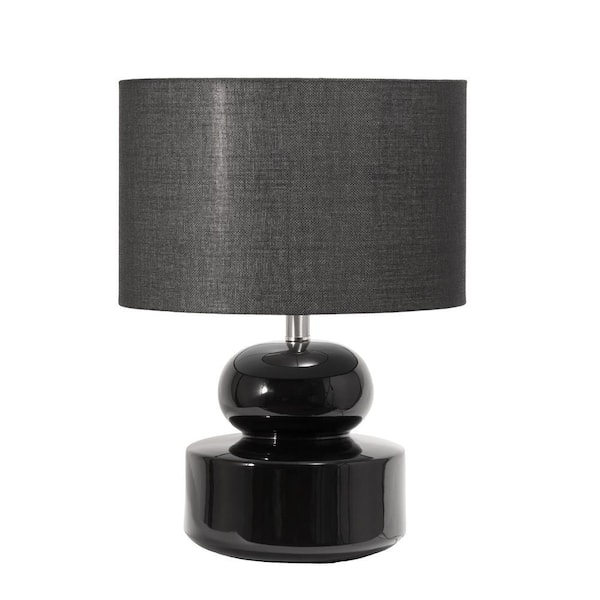 nuLOOM Sparta 20 in. Black Ceramic Contemporary Table Lamp with Shade
