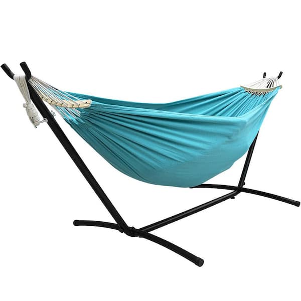 Portable Blue Hammock Bed with Stand Set with Carrying Bag