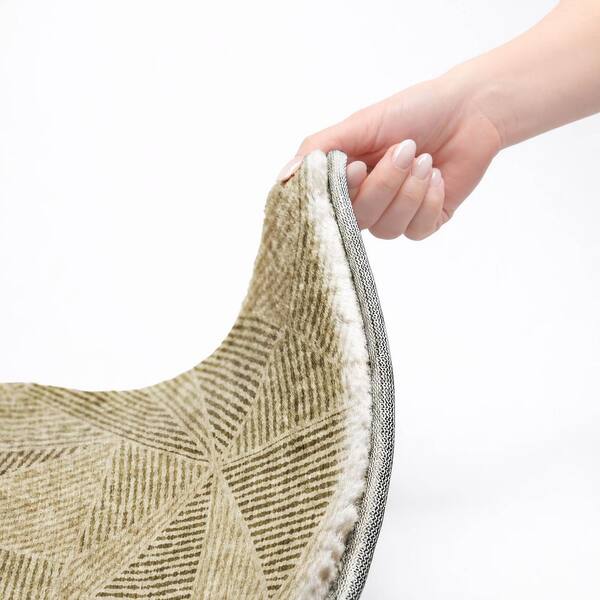 Dream Shag Premium Machine Washable Abstract ADS618 Khaki 10 ft. x 14 ft. Area Rug