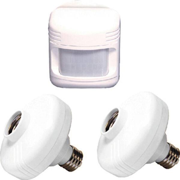 Defiant 180° White Sensor with Motion Outdoor Light with Adapters