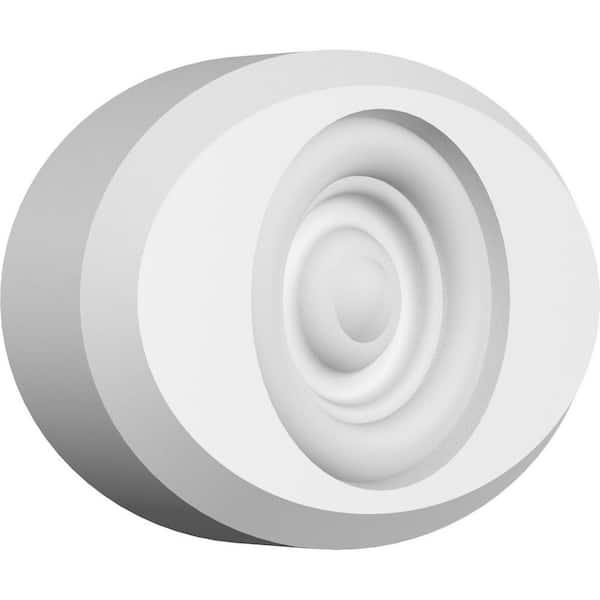 Ekena Millwork 5 in. W x 3-1/4 in. H x 1 in. P Standard Dalton Bullseye Rosette with Beveled Edge (2-Pack)