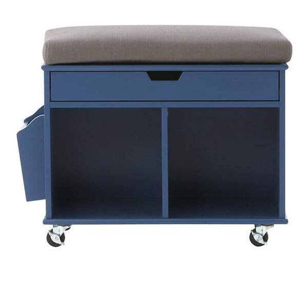 Home Decorators Collection Avery 2-Cube MDF Mobile Cart in Sapphire