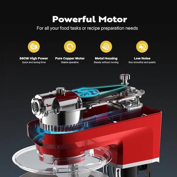 VIVOHOME 8.5 Qt. 10-Speed 6 in 1-Multifunctional Stand Mixer in