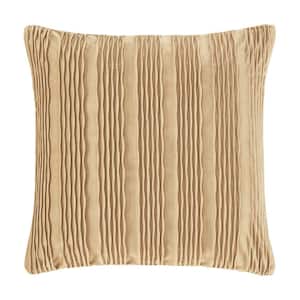 Toulhouse Wave Gold Polyester 20 in. Square Decorative Throw Pillow Cover 20 x 20 in.