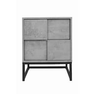 Anky 18.9 in. W x 15.75 in. D x 23.63 in. H Gray Particle Board Freestanding Bathroom Linen Cabinet in Cement Grey