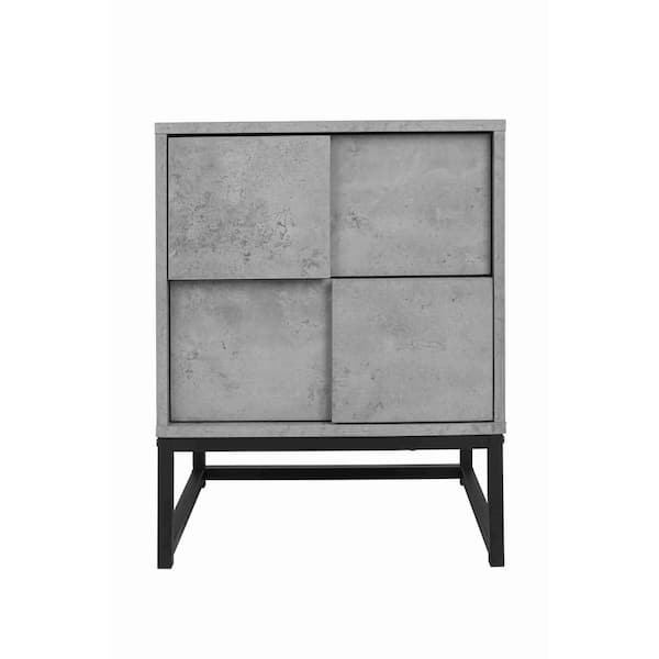 Miscool Anky 18.9 in. W x 15.75 in. D x 23.63 in. H Gray Particle Board Freestanding Bathroom Linen Cabinet in Cement Grey