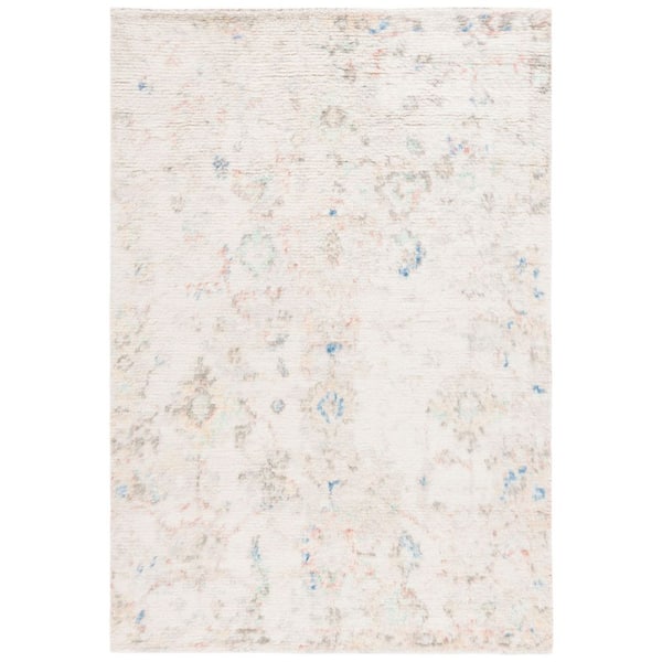 Tribeca 6 ft. x 9 ft. Ivory/Pink Distressed Ornate Area Rug