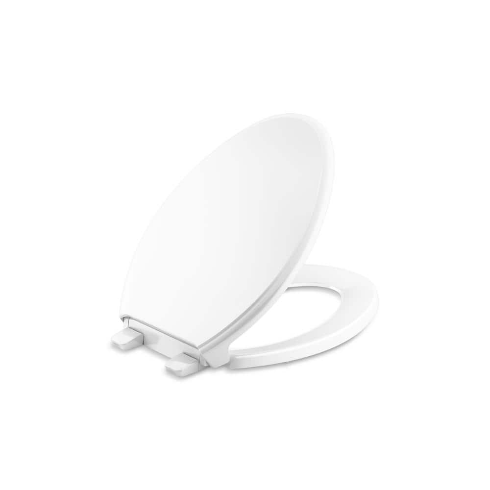 Kohler Glenbury Elongated Closed Front Toilet Seat In White Rl The Home Depot