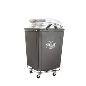 Gray Commercial Canvas Laundry Hamper Cart with Wheels