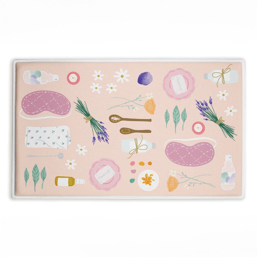 Self Care Traditions 18 in. x 30 in. Pink Abstract Polyester Blend Rectangle Bath Mat price history on PriceWatchPro