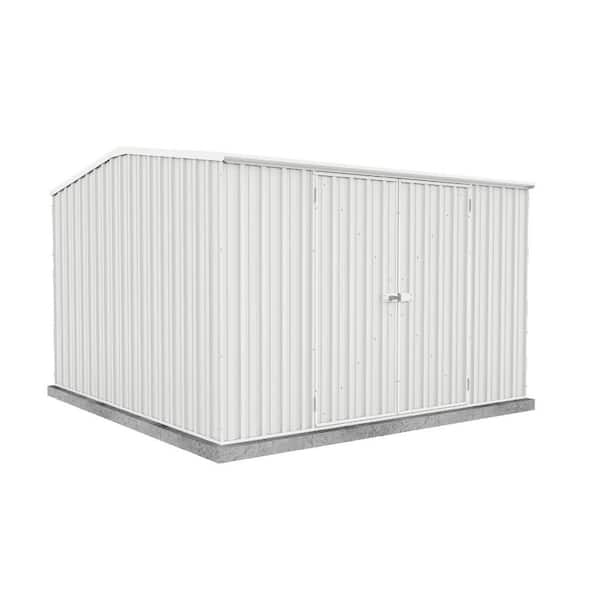 ABSCO Premier 10 ft. W x 10 ft. D Metal Storage Shed in Surfmist with SNAPTiTE Assembly System (100 sq. ft.)