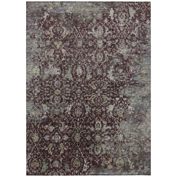 Chantille Machine Washable Indoor/Outdoor Abstract ACN2359 Burgundy 10 ft. x 14 ft. Area Rug