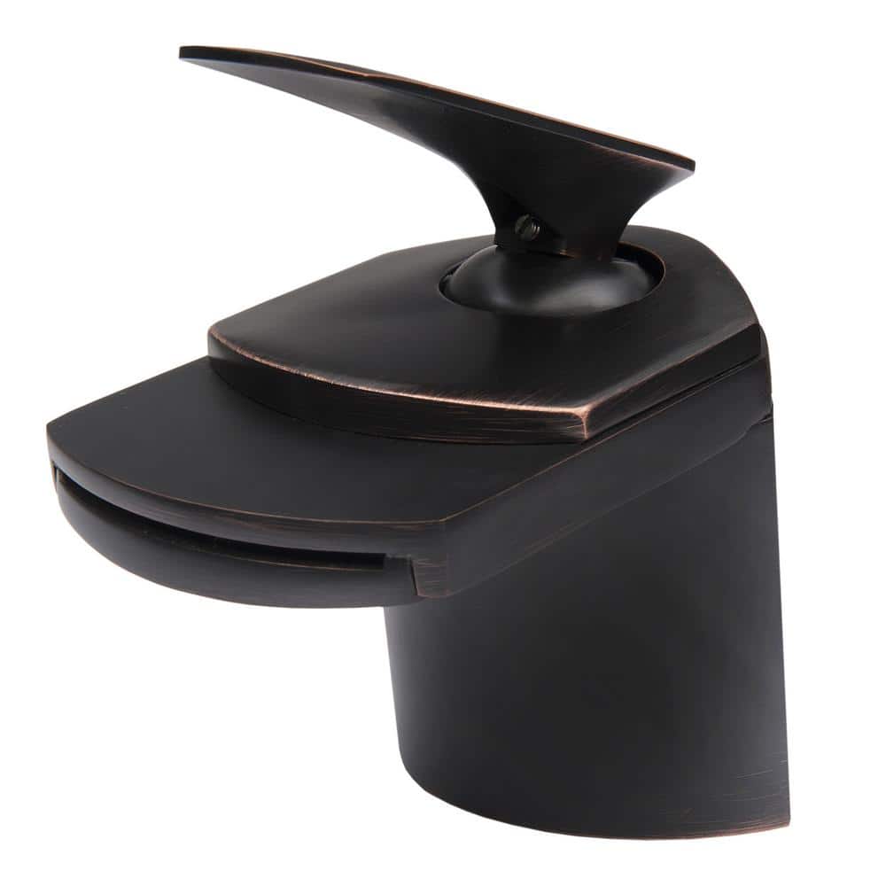 Novatto Wave Single Hole SingleHandle Bathroom faucet with Waterfall in Oil Rubbed Bronze NBF