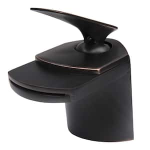 Wave Single Hole Single-Handle Bathroom faucet with Waterfall in Oil Rubbed Bronze