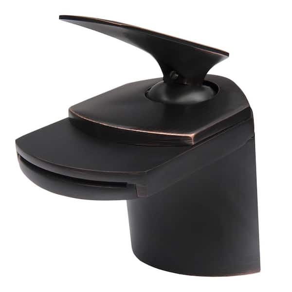 Novatto Wave Single Hole Single-Handle Bathroom faucet with Waterfall in Oil Rubbed Bronze