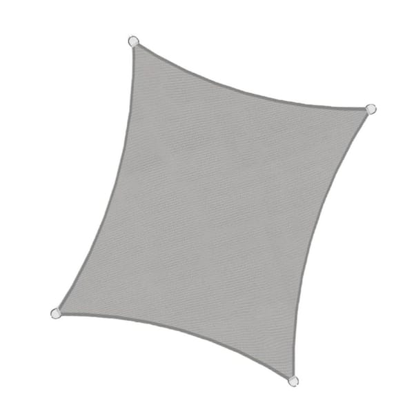 10 ft. x 13 ft. Heavy Duty UV Protection Beach Shade Canopy Wind Sail, Tear and Rust Resistant Patio Sail Shade (Grey)