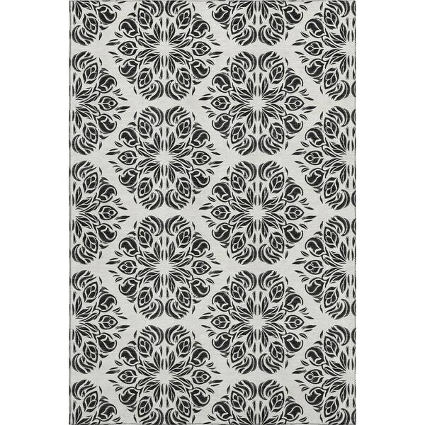 Mayfield Premium Machine Washable Abstract AMF2456 Ivory 9 ft. x 12 ft. Area Rug