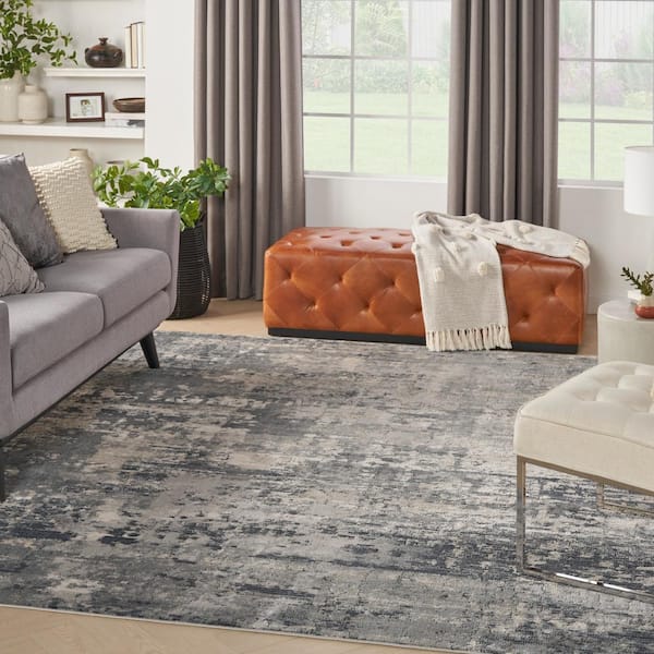 9 ft. x 12 ft. Grey/Beige Quarry Textured Contemporary Area Rug