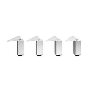 4 3/4 in. (120 mm) Chrome Metal Square Furniture Leg with Leveling Glide (4-Pack)