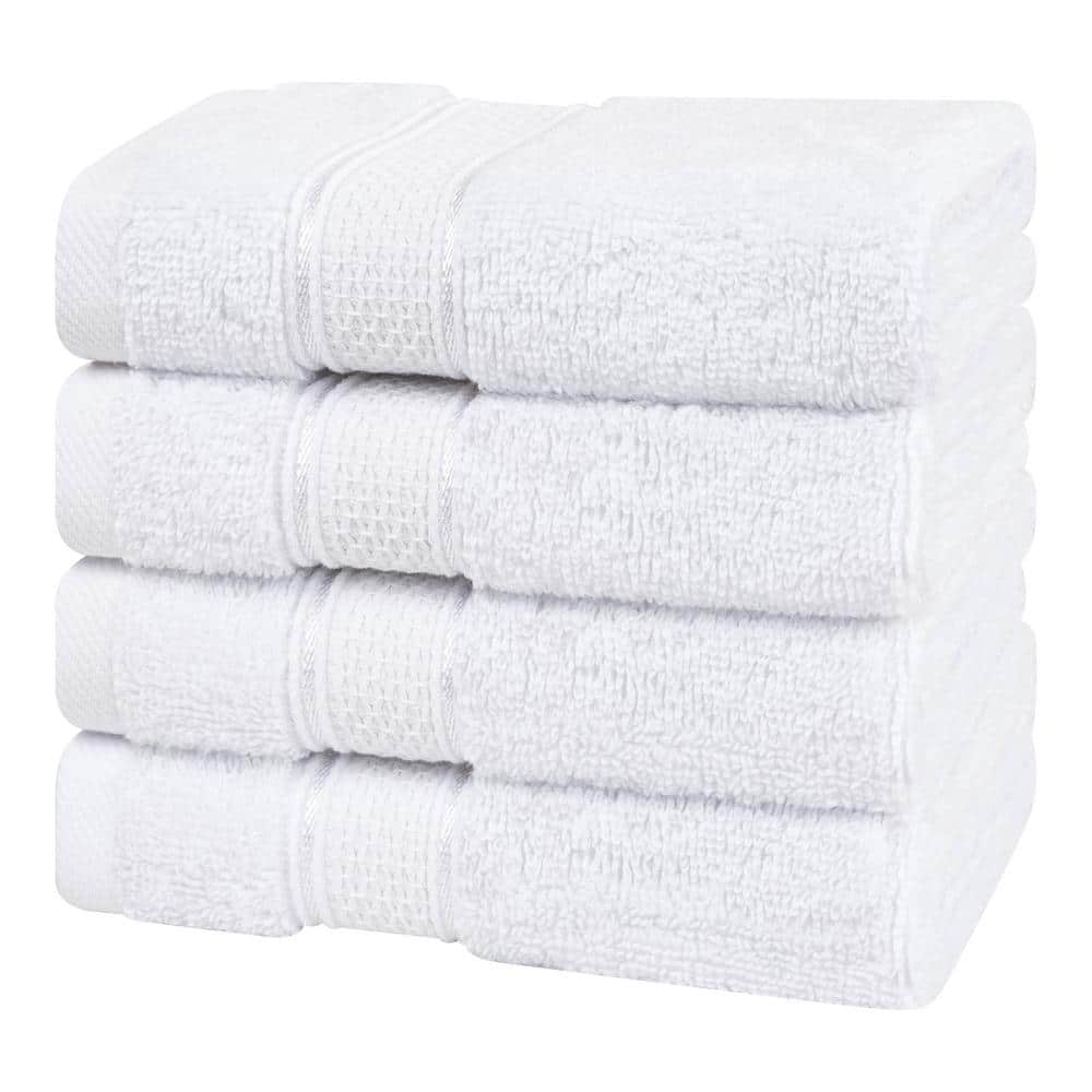 White Turkish Cotton Luxury Washcloth Set