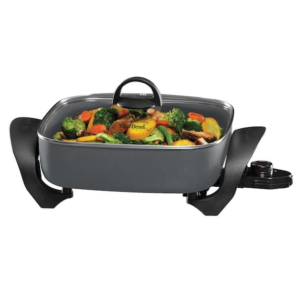 West Bend 12 in. Electric Skillet with Non Stick Coating in Gray