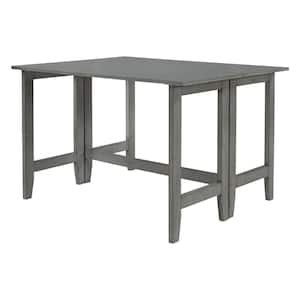 Farmhouse 47 in. Rectangle Gray Wood Top Drop Leaf Dining Table (Seats 4)