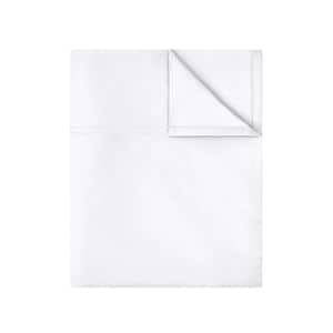 1-Piece White, Solid 100% Organic Cotton Sheets, King (108 in. x 105 in.), Smooth and Breathable, Super Soft, Flat Sheet