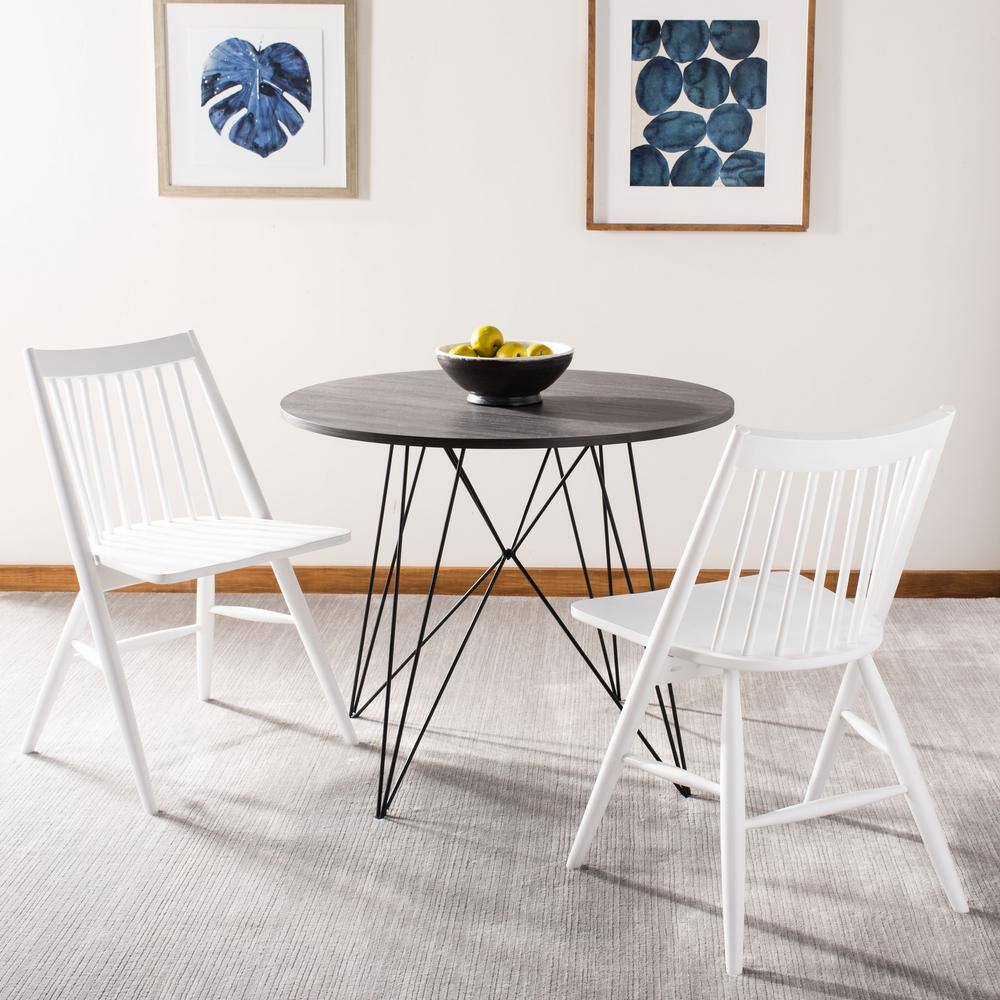 White High Back Spindle Wood Side Chair