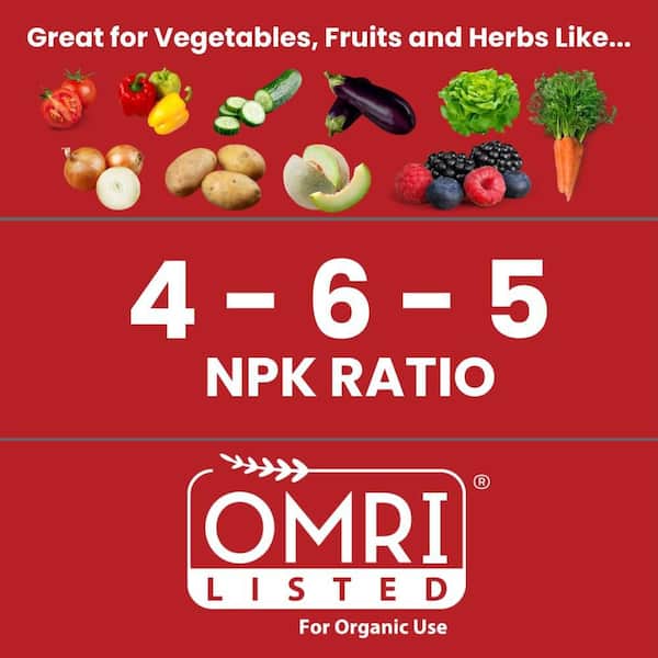 12 lb. Organic Tomato and Vegetable Plant Food 4-6-5