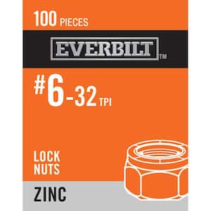 #6-32 Zinc Plated Nylon Lock Nut (100-Pack)