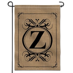 18 in. x 12.5 in. Classic Monogram Letter Z Garden Flag, Double Sided Family Last Name Initial Yard Flags