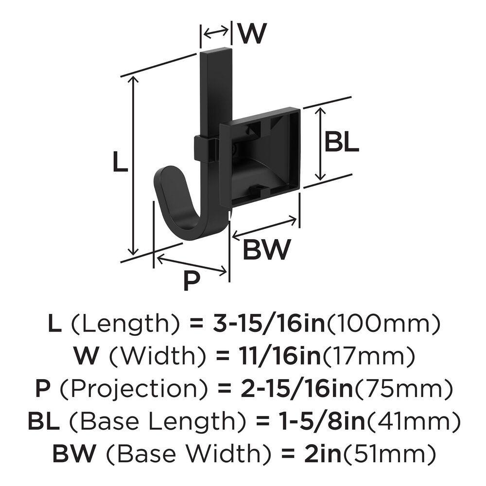 Matte Black Metal Single Prong Decorative Wall Hook