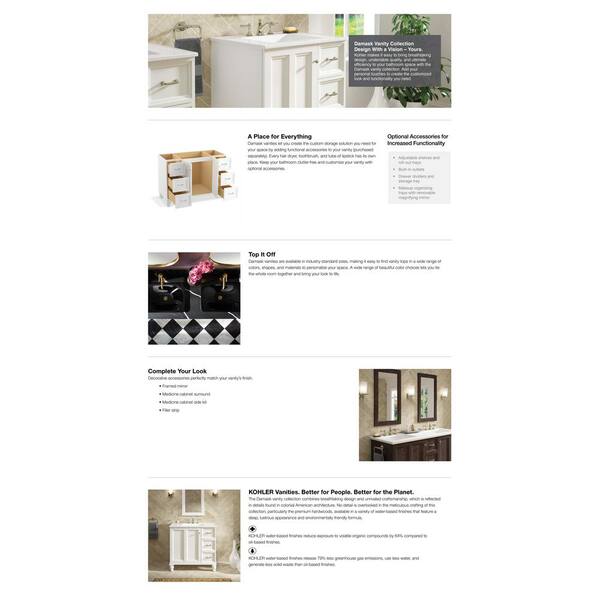 KOHLER Damask 42-in Mohair Grey Bathroom Vanity Cabinet KOHLER Damask 42-in Mohair Grey Bathroom Vanity Cabinet