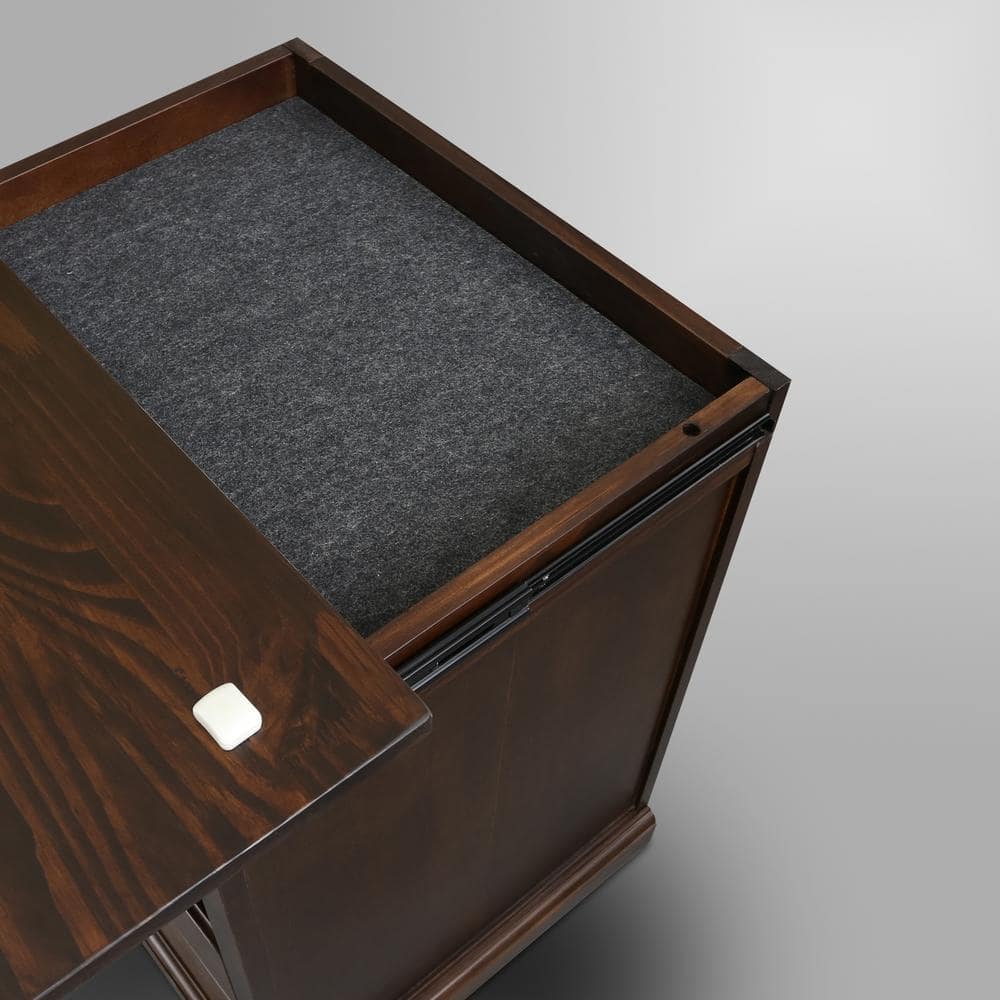 Lincoln 20" Mocha Solid Wood Nightstand with Concealed Drawer