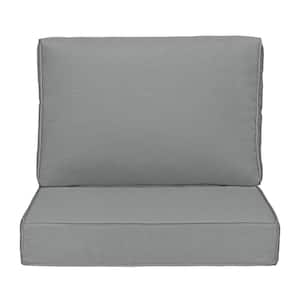 18.5 in. x 22.9 in Outdoor Chair Cushions 2-Piece Deep Seat and Backrest Cushion Set for Patio Furniture in Grey