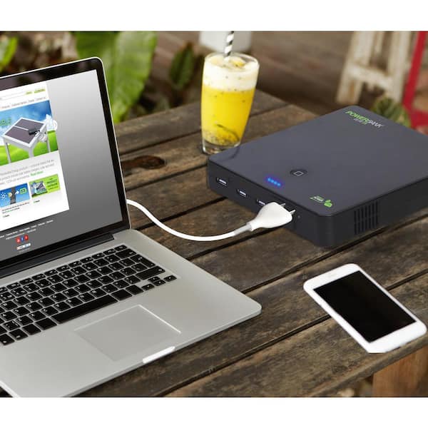 25,000 mAh Power Bank Elite Portable Battery Charger 3 USB Ports for Charging Smartphone, Portable Devices, 1 AC Outlet