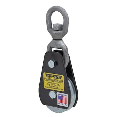 TUF-TUG Rope Hoist Block and Tackle, 700 lbs. Pull Capacity, 4:1 ...