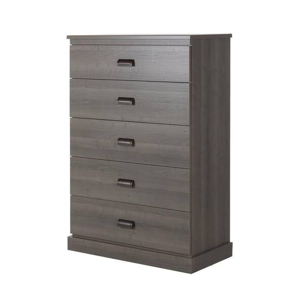 South Shore Gloria 5-Drawer Gray Maple Chest