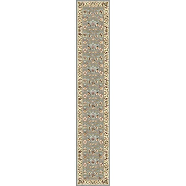 Lyndhurst Light Blue/Ivory 2 ft. x 20 ft. Border Runner Rug