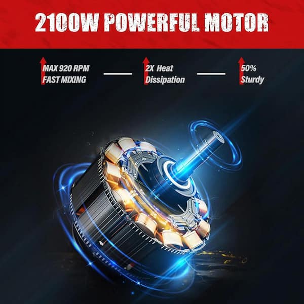 KIWDZFU 2100W Electric Mixer with 6 Speed for Motor, Paint