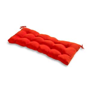 Solid Salsa Red Rectangle Outdoor Bench Cushion