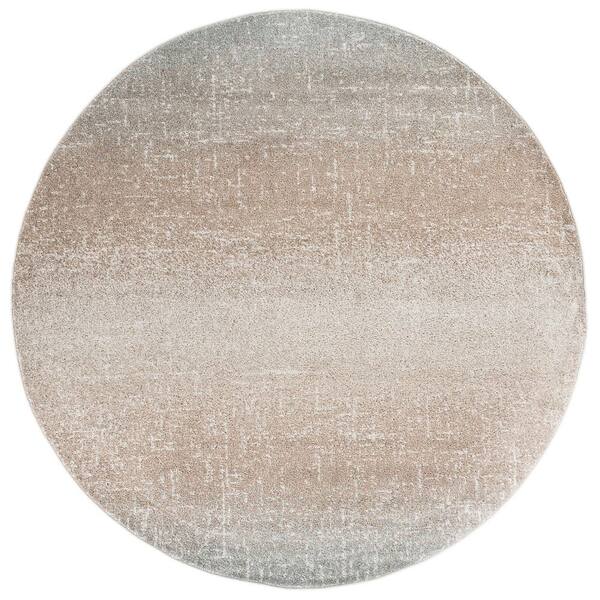 Madison 7 ft. x 7 ft. Gray Ombre Round Rug