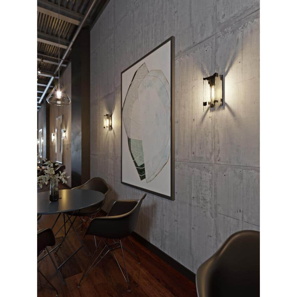 Pioneer Black Steel 17" Rectangular Wall Sconce