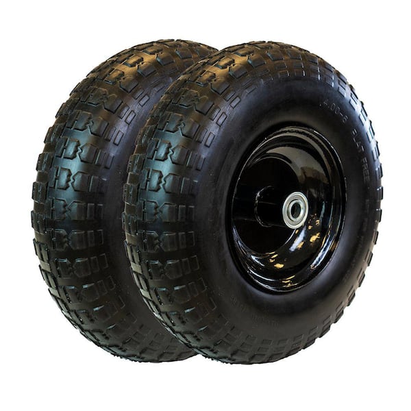 2 x10" Solid Rubber Tyre Wheel Replacement No More Flats Sack Truck Trolley Cart 